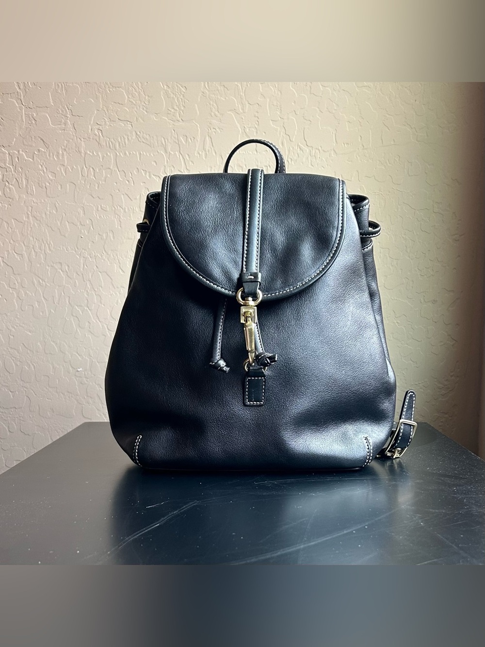 Coach Legacy Studio Black Leather Drawstring Backpack - Picture 6 of 9